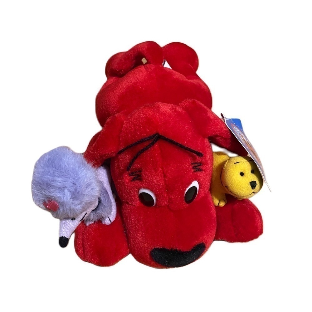 Vintage Clifford the Big Red Dog Cleo T-bone Plush Stuffed Animal NEW 14” Toy